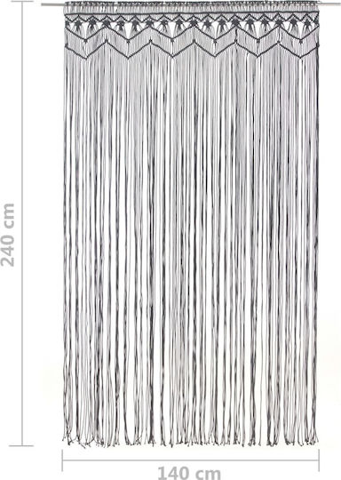vidaXL Fabric Door Curtain Ανθρακί 140x240cm 323994