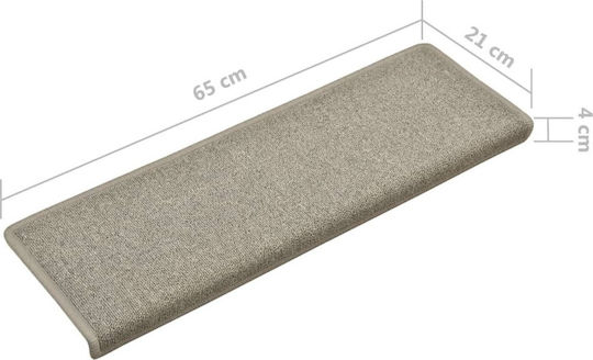 vidaXL Treppenstufenmatten Light Grey 65cm 134570 15Stück