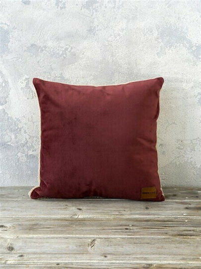 Nima Sofa Cushion Nuan Velvet Wine Red / Light Beige 40x60cm
