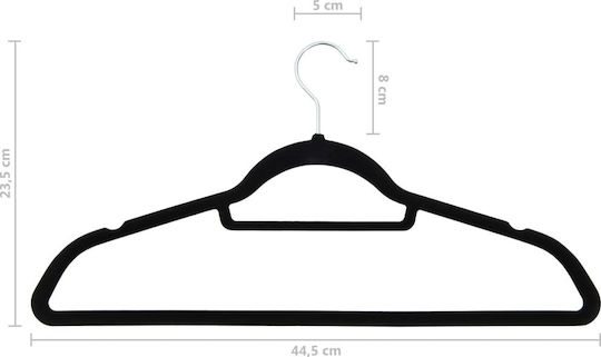 vidaXL Clothes Hanger Black 289922 100pcs