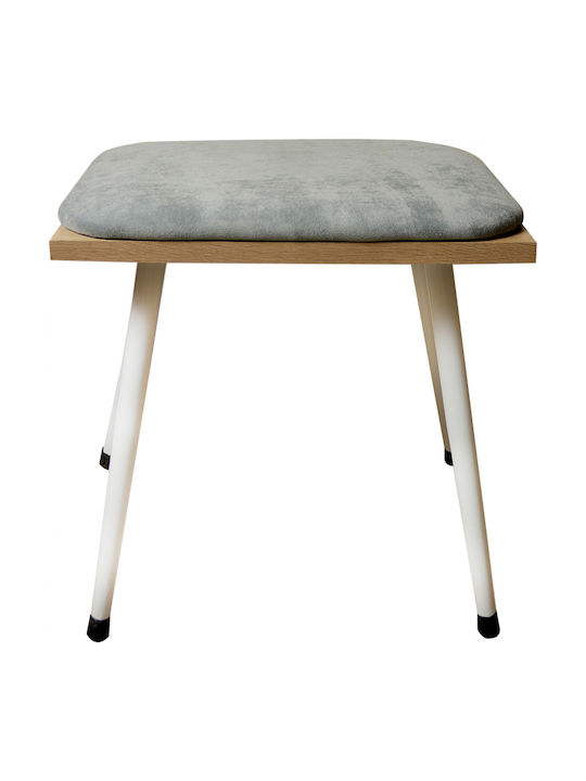 Hocker Für das Wohnzimmer Mit Stoff bezogen Gray 1Stück 40x30x40cm