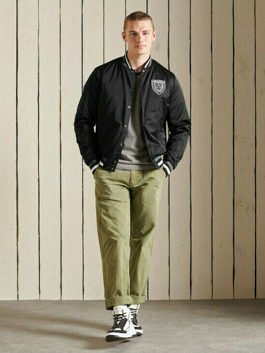 Varsity Bomber Jacket Collegejacke Jacke Schwarz