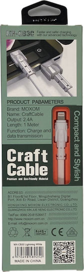 Moxom MX-CB30 USB to Lightning Cable Λευκό 1m