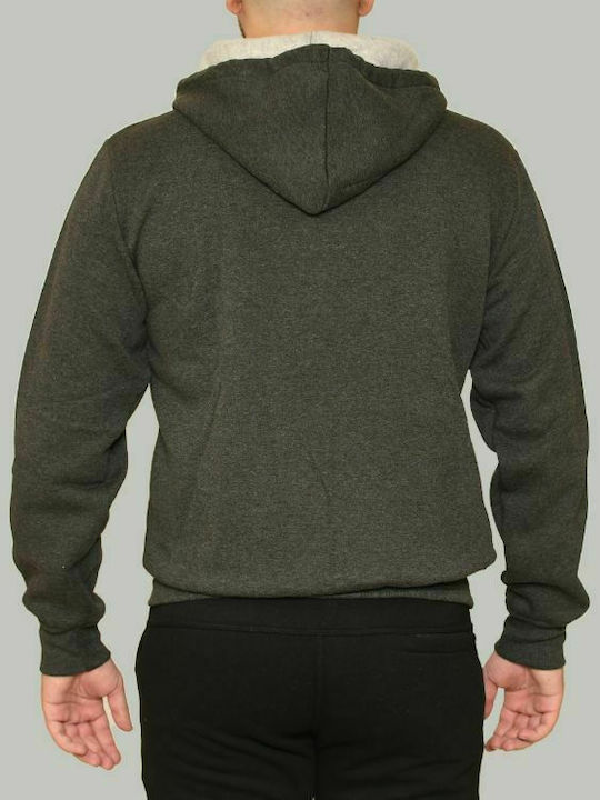 Paco & Co Herren Sweatshirt Jacke mit Kapuze und Taschen Anthracite