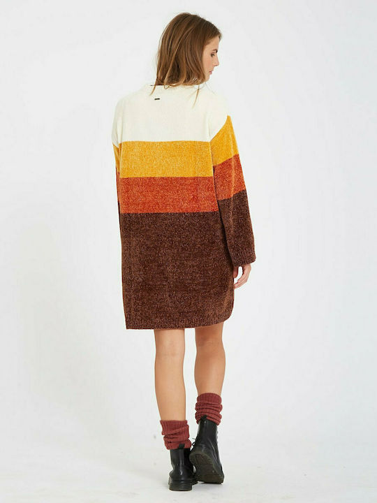 Volcom Mini Dress Knitted Brown