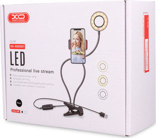 XO BGD001 Ringlicht 9cm mit Desktop Ständer und Handyhalter