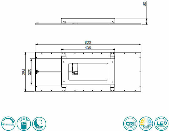 Trio Lighting Parallelogramm Vertieft LED Panel 33.5W mit Warm zu kühlem Weiß Licht