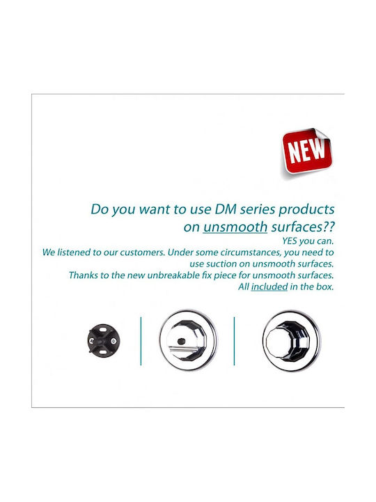 Tekno-Tel 455.DM275 Χαρτοθήκη Επιτοίχια Inox με Βεντούζα Ασημί