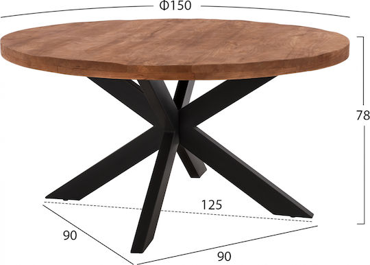 Levinho Στρογγυλό Τραπεζαρίας Mango 150x150x78εκ.