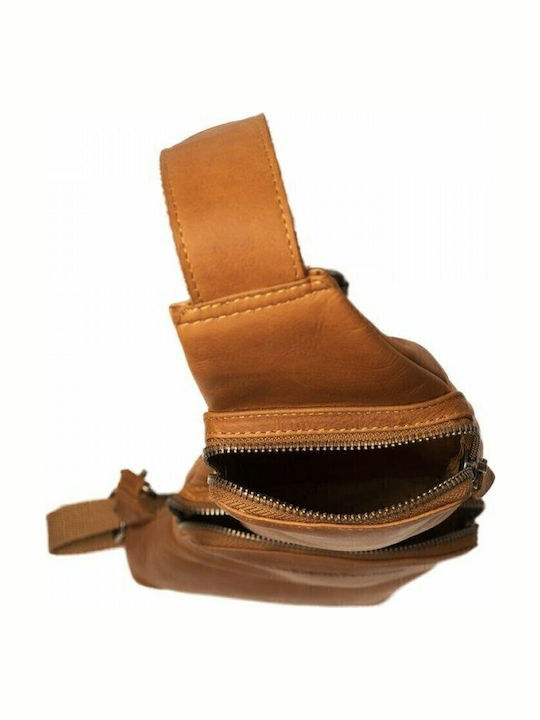 Leder Herrentasche Sling Tabac Braun