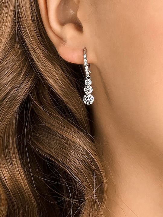 Swarovski Attract Trilogy Round Earrings made of Silver with Stones