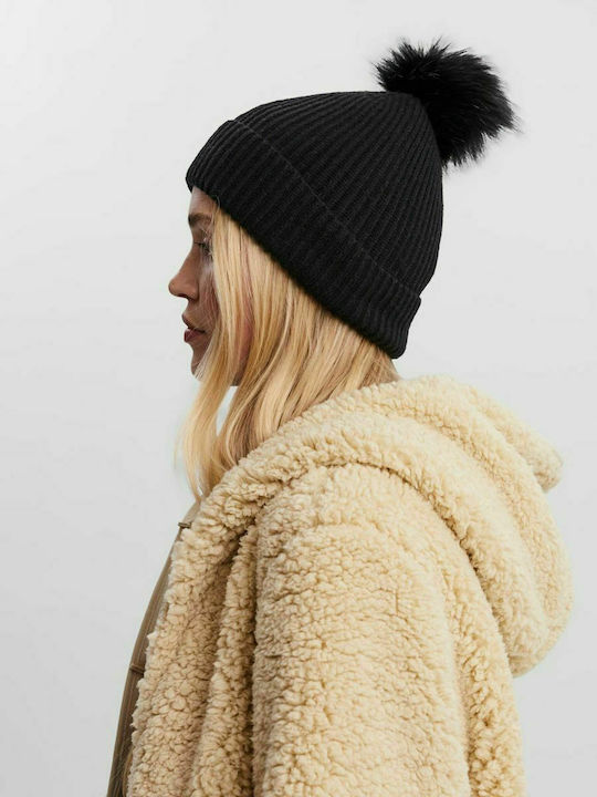 Vero Moda Γυναικείος Pom Pom Beanie Σκούφος σε Μαύρο χρώμα