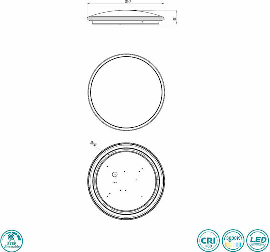 Trio Lighting Limbus Πλαφονιέρα Οροφής 34.7εκ. Γκρι με Ενσωματωμένο LED