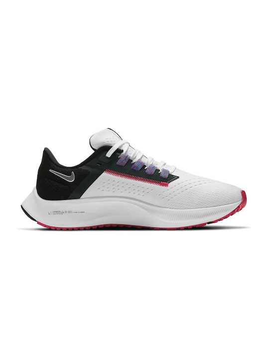 Air Zoom Pegasus 38 Sport Shoes Running White / Black / Flash Crimson / Metallic Silver