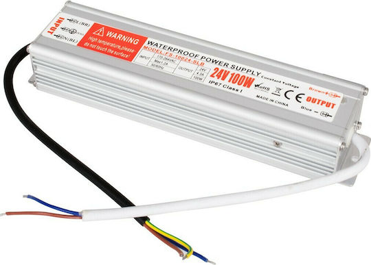 GloboStar Einstellbares Dimmbares LED-Netzteil Wasserdicht IP67 Leistung 100W mit Ausgangsspannung 24V