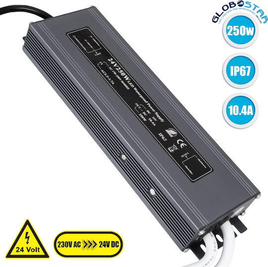 GloboStar Adjustable LED Power Supply Waterproof IP67 Power 250W with Output Voltage 24V
