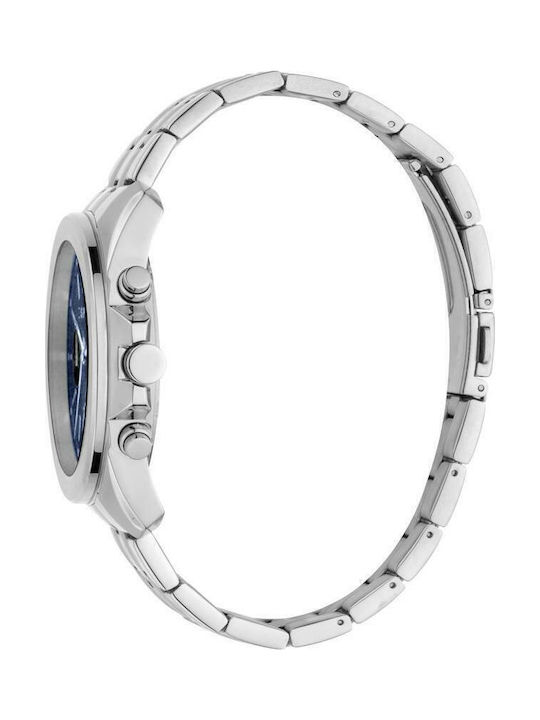 Esprit Ανδρικό Ρολόι 45mm Χρονογράφος Μπαταρίας με Ασημί Μεταλλικό Μπρασελέ