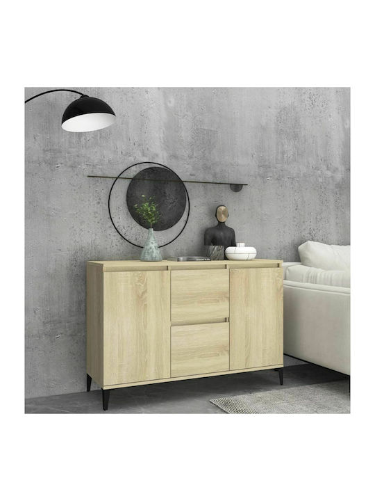 Wooden Buffet with Drawers Sonoma Δρυς L104xW35xH70cm