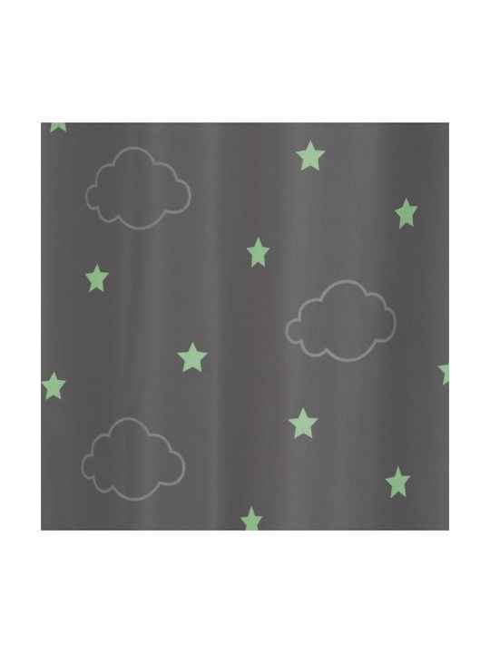 Kids Grommet Top Blackout Glow-in-the-Dark Curtain A-S Gray 127372B 140x250cm