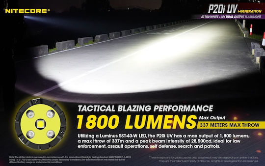 NiteCore LED UV IP68 с Максимална Яркост 1800лм Precise P20i Черен