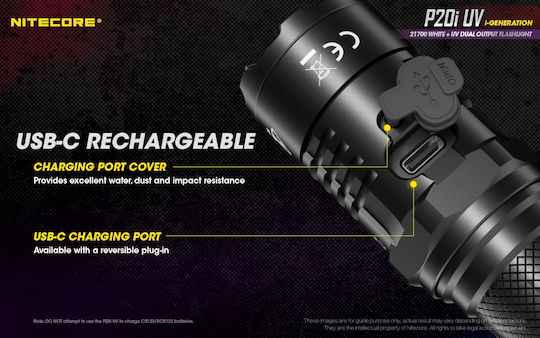 NiteCore LED UV IP68 с Максимална Яркост 1800лм Precise P20i Черен