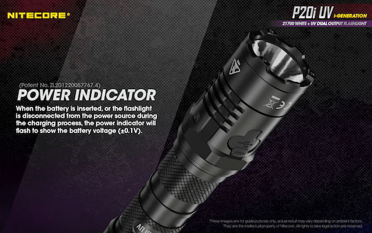 NiteCore LED UV IP68 с Максимална Яркост 1800лм Precise P20i Черен