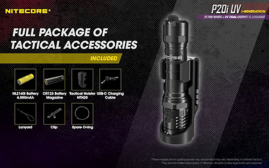 NiteCore LED UV IP68 с Максимална Яркост 1800лм Precise P20i Черен