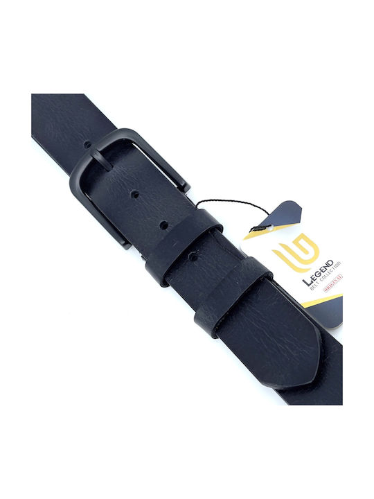 LGD101 Wide Men's Belt Leather Black L-101-A ΜΑΥΡΟ