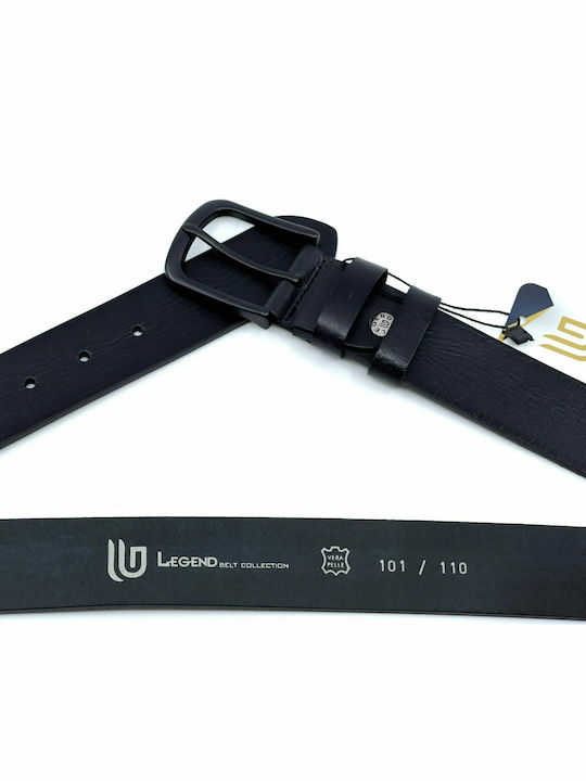 LGD101 Wide Men's Belt Leather Black L-101-A ΜΑΥΡΟ