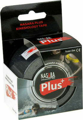 Nasara Plus+ Kinesiology Tape 5cm x 5m Black