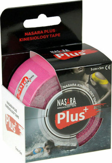 Nasara Plus+ Ταινία Κινησιοθεραπείας 5cm x 5m Ροζ