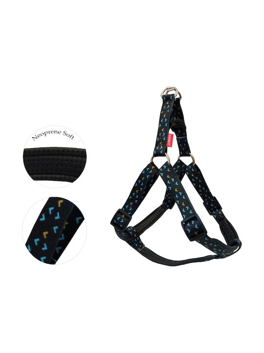 Pet Interest Dog Harness Motivo Black Small 16mm x 35-55cm 32742
