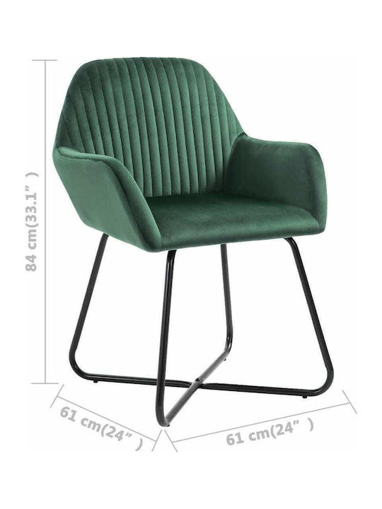 Dining Room Velvet Armchair Green 61x61x84cm 4pcs