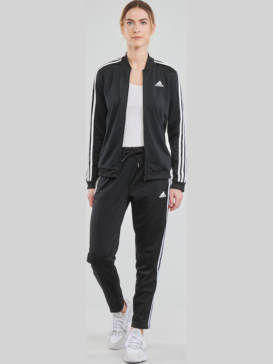 Essentials 3 Stripes Σετ Φόρμας Μαύρο