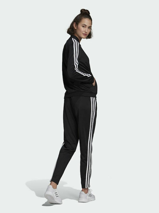 Essentials 3 Stripes Σετ Φόρμας Μαύρο