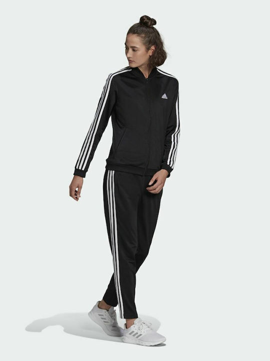 Essentials 3 Stripes Σετ Φόρμας Μαύρο