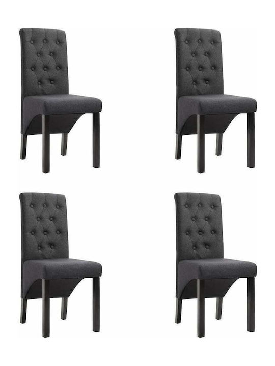 Dining Room Fabric Chair Dark Grey 42x57x95cm 4pcs