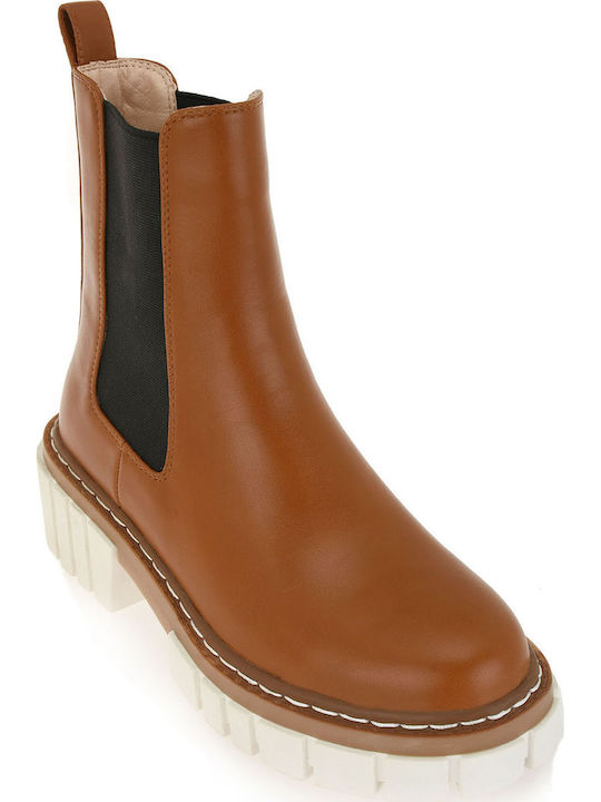 Women's Chelsea Boots with Medium Heel Tabac Brown