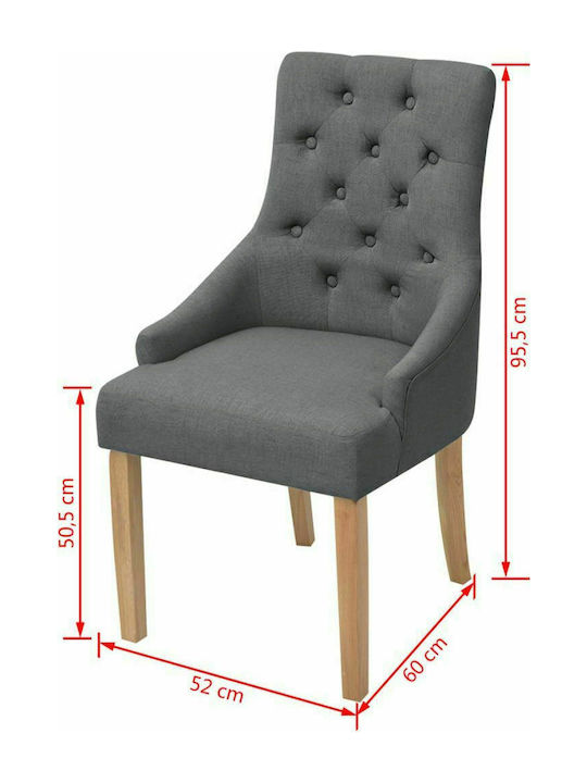 Dining Room Fabric Chair Dark Grey 52x60x95.5cm 4pcs