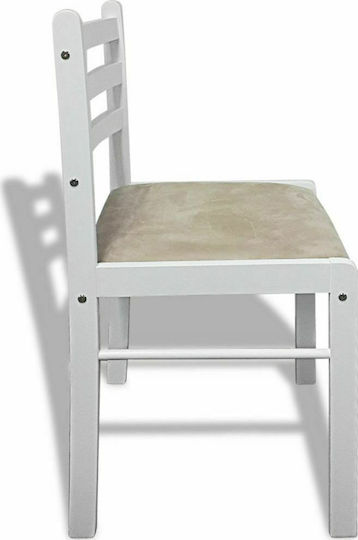 Dining Room Velvet Chair White 44x45x81cm 6pcs