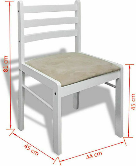Dining Room Velvet Chair White 44x45x81cm 6pcs