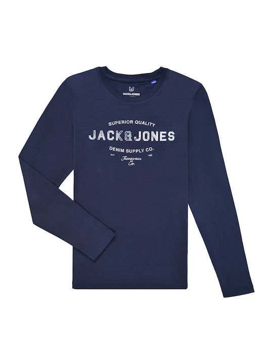 Jack & Jones Παιδική Χειμερινή Μπλούζα Μακρυμάνικη Μπλε