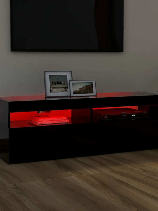 Suport TV cu Iluminare LED Negru L120xW35xH40cm