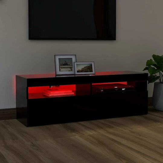 Suport TV cu Iluminare LED Negru L120xW35xH40cm