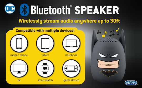 eKids Batman Ηχείο Bluetooth Γκρι