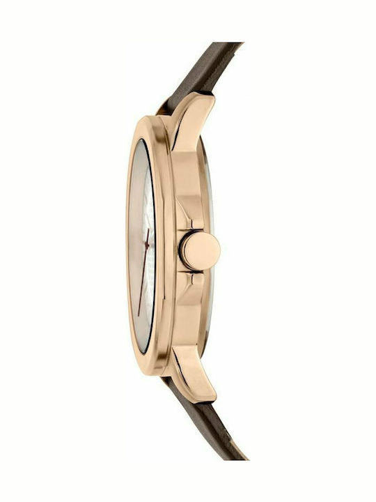 Esprit Ανδρικό Ρολόι 42mm Χρονογράφος Μπαταρίας με Καφέ Δερμάτινο Λουράκι