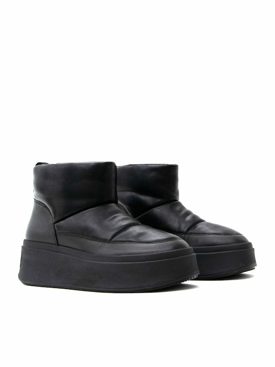 Maxi Bis Leder Stiefeletten Damen Schwarz