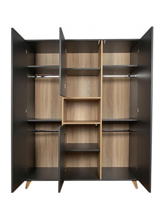Kallen Vier Türen Schrank Anthracite 143x57x190cm