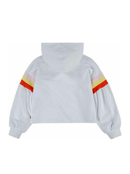 Levi's Kids Cropped Sweatshirt with Hood White