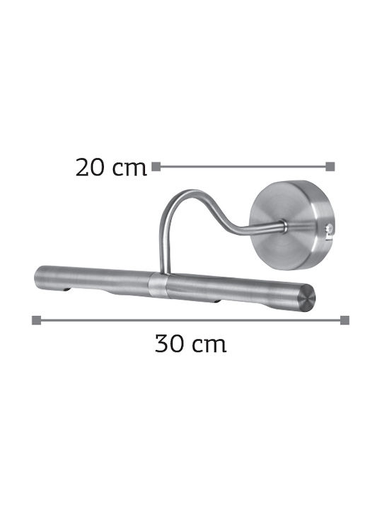 Inlight 1025 Modern Lamp Wall with Socket G9 Silver 30cm